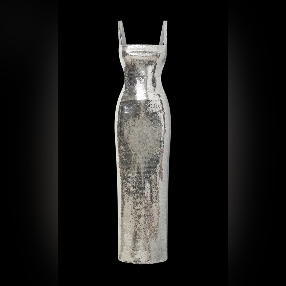 - ADORIA SILVER DRESS worn once for a photoshoot size medium